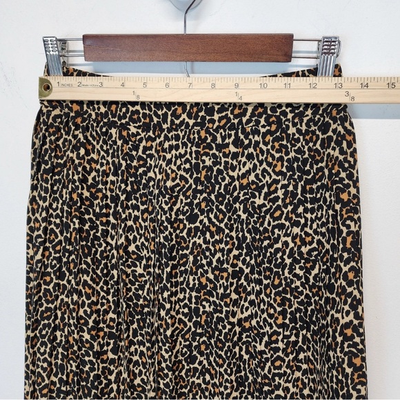J.Crew Factory Leopard Pleated Midi Skirt 0 - Picture 5 of 10